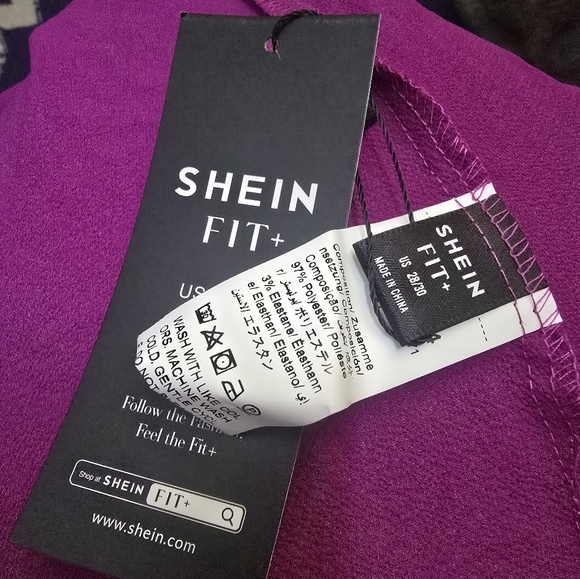 Shein Fit+ Berry Purple Crochet Floral Neck Tank Cami Size 28/30 - Picture 7 of 7